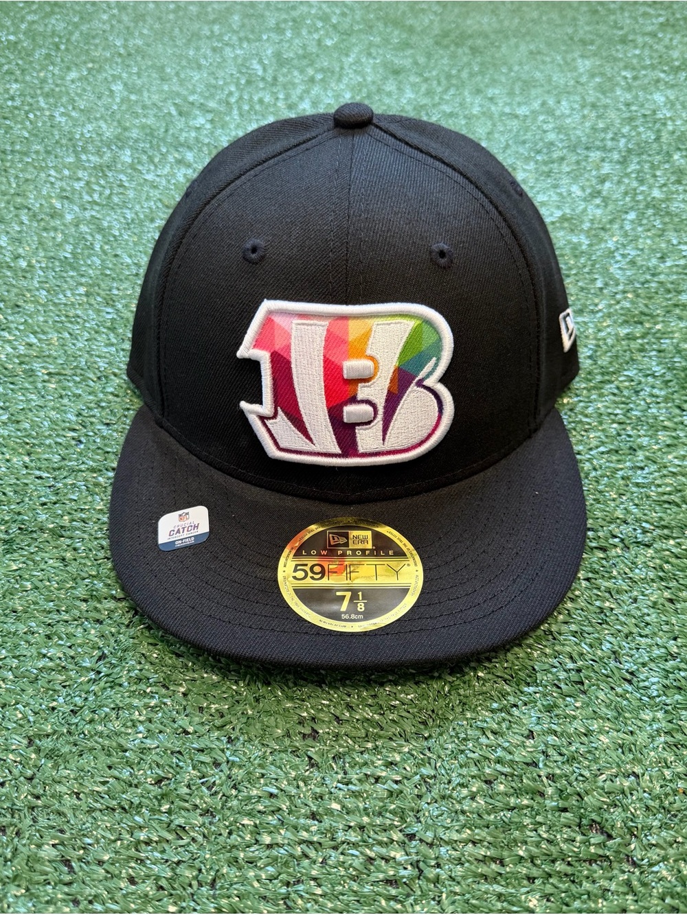 New Era Cincinnati Bengals 23 Crucial Catch Fitted Hat 59Fifty Low Profile 7 1/8